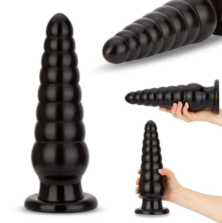 10 Inches Spiral Black Buttplug Sex Toys India