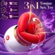 3 IN 1 Tongue Licking Vibrating  Oral Sensation Pleasure Sex Toy