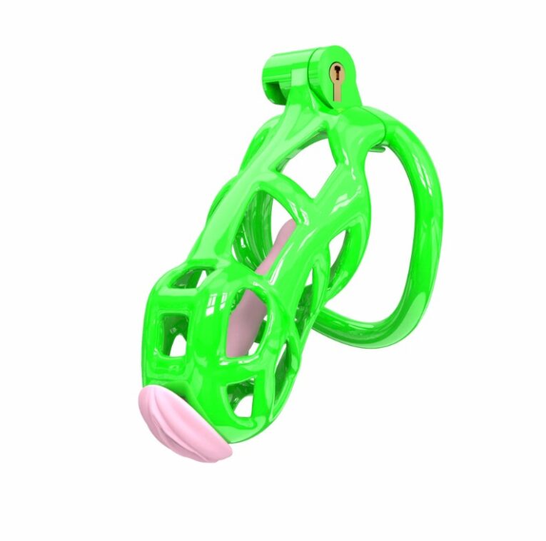 5 Rings With Male Chastity Device India Green