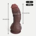 6.3 Inches Beginners Girls Brown Solid Liquid Silicone Penis Dildos