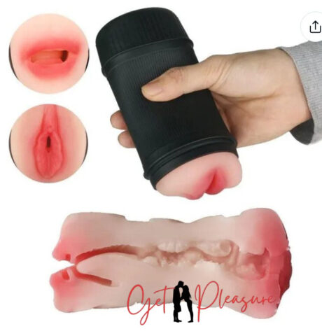 Unique 2in1 Double Head Vagina And Deep Throat Blowjob Masturbator For Men