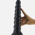10 Inches Thick Spiral Big Anal Long Plug With Suction Cup Black