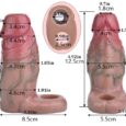 5 Inches Open Head Realistic Penis Sleeve Reusable Condom With Penis Ring