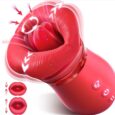 360° Tongue Licking 4IN1 Mouth Sucking Vibrator Rose Sex Toy For Couple