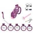 Removable urethral Catheter With Standard Male Chastity Device (L) Size Purple