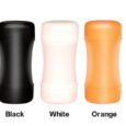 Mini Cup Realistic Vagina Deep Throat Mouth Stroker Double Hole Sex Toy Blowjob -Orange