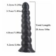 10 Inches Thick Spiral Big Anal Long Plug With Suction Cup Black