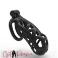 Maxi Cobra Hollow Design Comfortable and Firm 3D Chastity Cage Male Resin with 4 Rings Black
