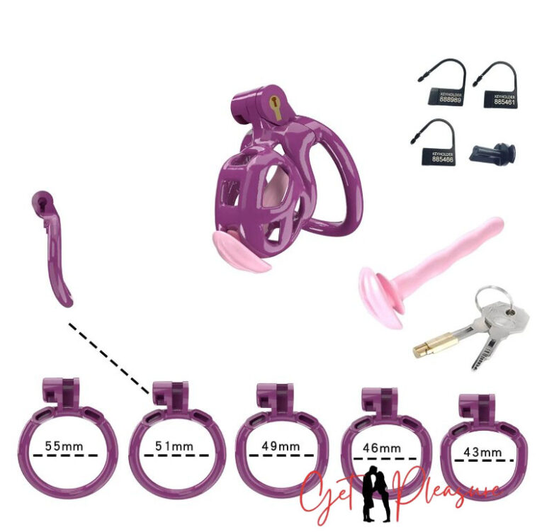 Purple Cobra Nub Chastity Kit With Pussy Urethral