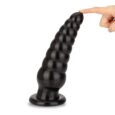 10 inches long and 3 inches width 8 rings Spiral gradually larger Anal Sex Toys Black