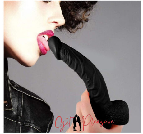 American Ulf Black Curved Silicone Penis Dildos