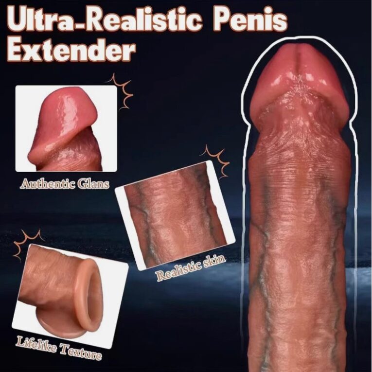 Realistic Liquid Silicone Penis Extender Sleeve For Men