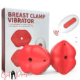Mouth Shape Red 10 Modes Nipple Clamps Double Vibrator Sex Toys