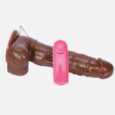 Medium Size 6.5 Inches Generic Brown Silicone Penis Dildo With Vibrator