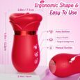 360° Tongue Licking 4IN1 Mouth Sucking Vibrator Rose Sex Toy For Couple