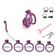 3D Face Purple Cobra Nano Chastity Kit With Urethral For Men