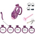 Cobra 6.0 Male Chastity Device Upgraded Purple Resin Small Cage For Men