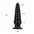 10 inches long and 3 inches width 8 rings Spiral gradually larger Anal Sex Toys Black