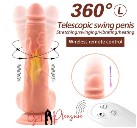 8.6 Inches 360° Rotation 10 Powerful Vibrations Realistic Penis With Wireless Remote