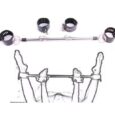 Ankle and Wrist Steel Bar Spreader Bondage Restraint – Black