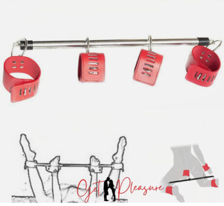 High Quality Ankle and Wrist Steel Bar Spreader Bondage Restraint - Red