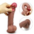 19.5 cm Super Realistic Solid Silicone Dildo With Strong Suction Cup
