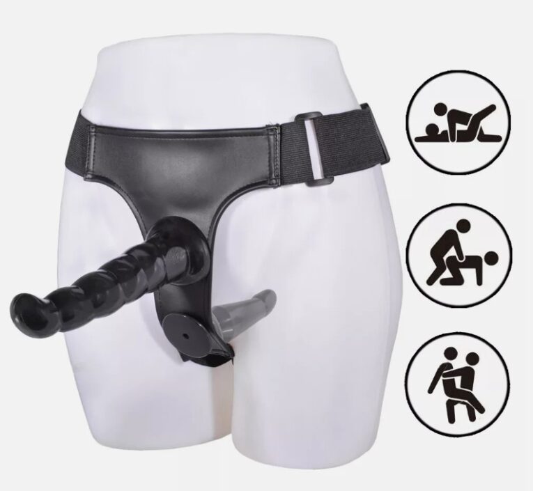 Black Double Penetration Belt Penis India