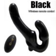 Vibrating dildo Black Strapless Wireless remote control For couples