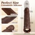 Upgraded Brown Wireless Remote Vibrating Silicone Penis sleeve For Men