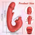 3in1 Red Mouth Shape Clit Vibrators with 5 Biting and 7 Flapping Sex Toys