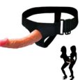 7.87 Inch Strap-on Harness Realistic Dildo with Adjustable Belt Black Color (Flesh)