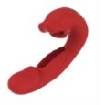 3in1 Red Mouth Shape Clit Vibrators with 5 Biting and 7 Flapping Sex Toys