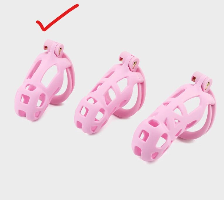 Normal Size Pink Male Chastity Device For Men
