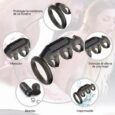 Black Four Penis Ring Bullet Vibrator Delayed Ejaculation Sex Toy For Men