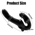 Vibrating dildo Black Strapless Wireless remote control For couples