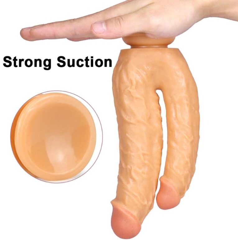 Straong Suction Cup With Double Dong Sex Toys
