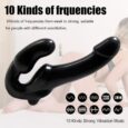 Vibrating dildo Black Strapless Wireless remote control For couples