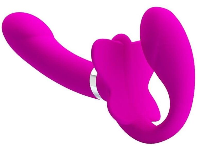 Strapless Strapon Purple Vibrator