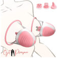 2Pcs Pink Rotating Nipple Sucker Suction Cup Breast Enlarger Electric Vibrator For Women