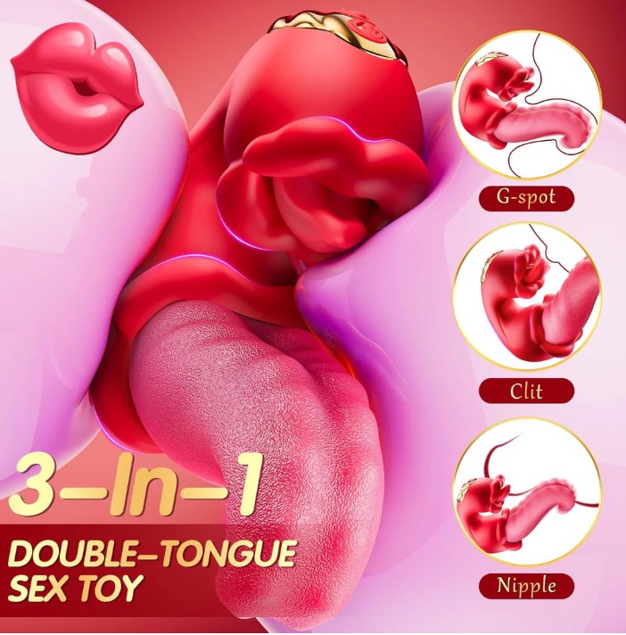 3 in1 Double Tongue Rose Sex Toys India
