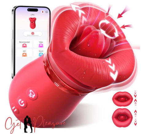 Advanced App Control 5IN1 Red Lips Kiss Big Mouth Vibrator For Women