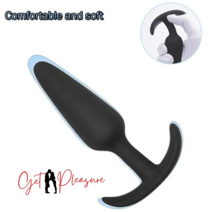 Extra-large Graduated-diameter Anal Adult Flexible Posterior Anal Buttplug Black