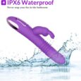 Classic Rotating Beaded Thrusting 9.8 Inches Rabbit Vibrator-Purple