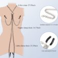 Sexy Strong Nipple Clamps Pussy Clamps with Chain Non-Piercing Set Body Jewelry Sex Toys for Women (Silver)