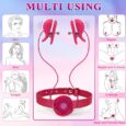 Vibrating Nipple Toys and Rose Red Collar Breast Teasing Stimulation Tools For Women