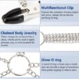 Sexy Strong Nipple Clamps Pussy Clamps with Chain Non-Piercing Set Body Jewelry Sex Toys for Women (Silver)