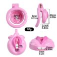 Pink Vagina Shaped Chastity Cage For Men (21 mm)
