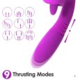 Purple Condice Clit Licking and Thrusting Rabbit Vibrator Built In Skeleton Design