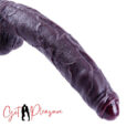 Realistic 11.4 inch Choco Brown XL uncut foreskin Silicone dildo For Women