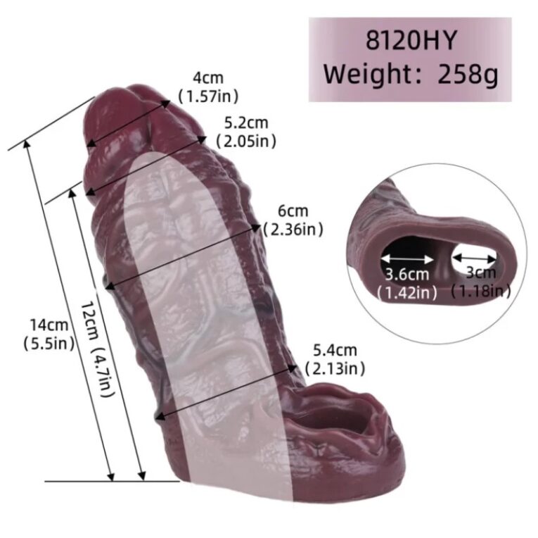 Fat 5.5 Inches Brown Penis Sleeve For en
